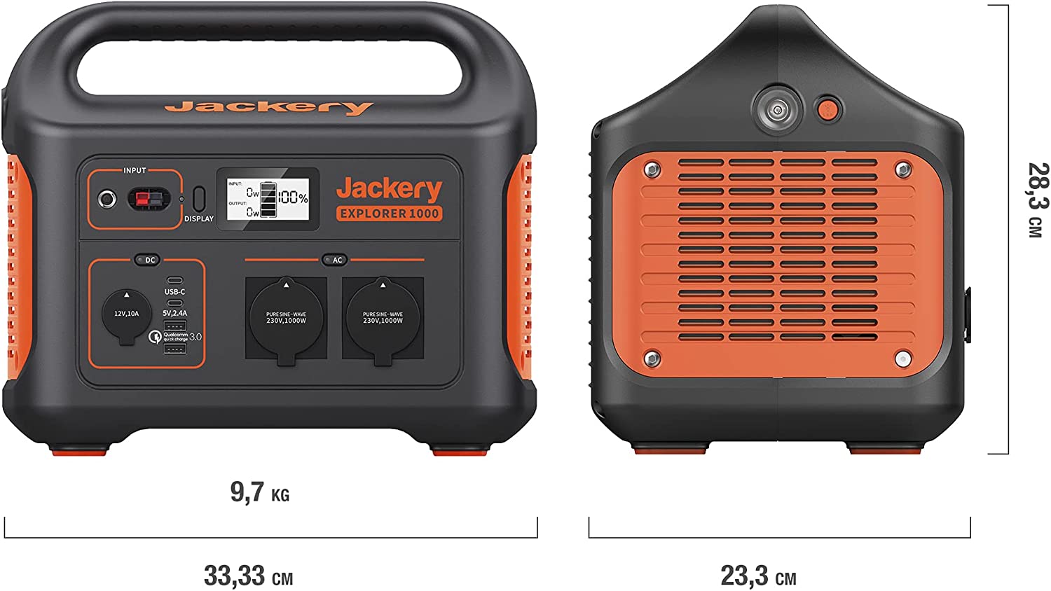 Jackery Explorer 1000 station énergique portable (Reconditionné)