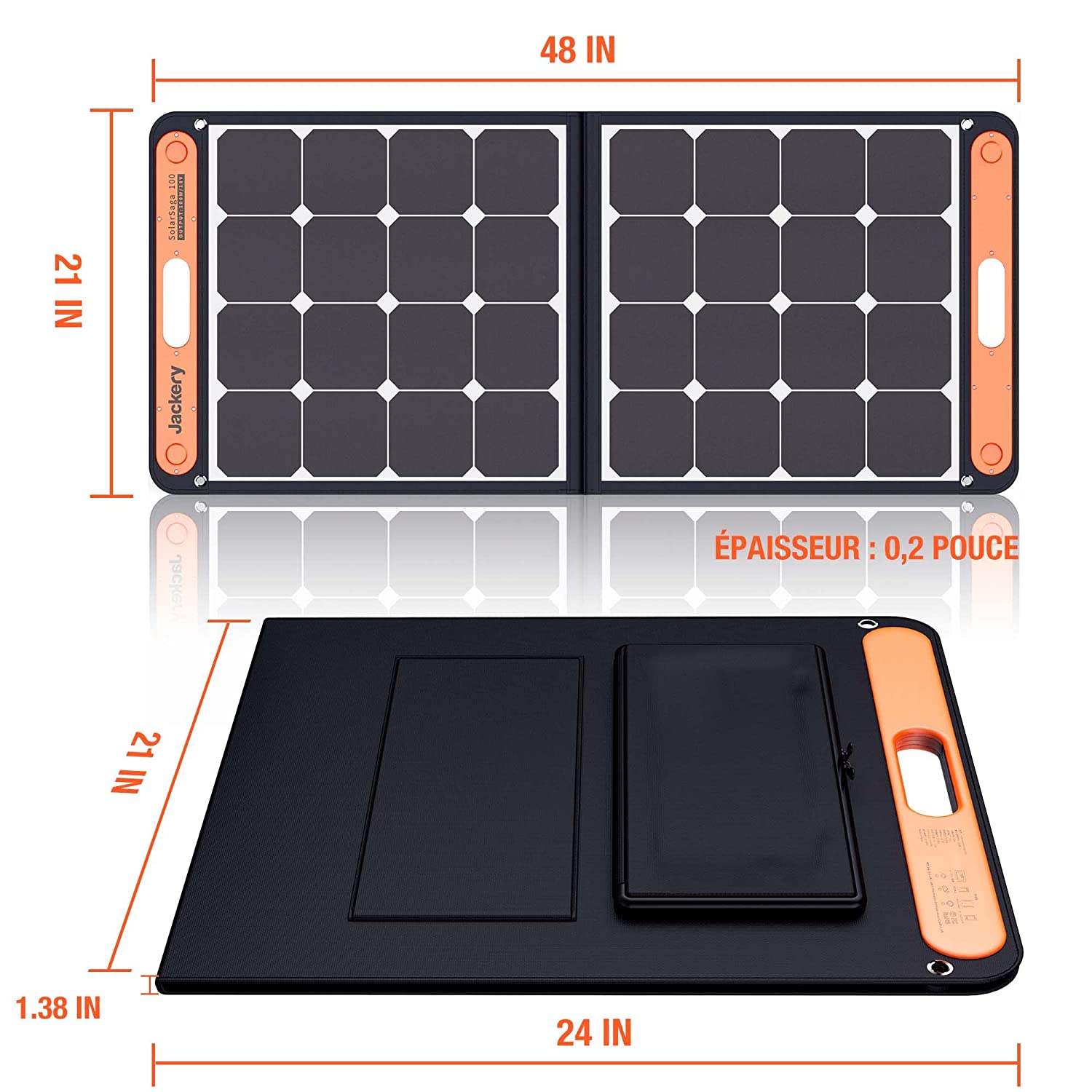 Jackery Panneau Solaire SolarSaga 100W (Reconditionné)