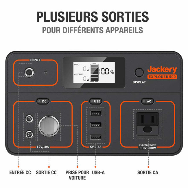 Jackery Explorer 500 station  énergique portable (Reconditionné)